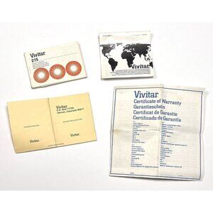 VTG VIVITAR 215 Camera Operator's OWNER'S MANUAL Instruction Booklet Paperwork